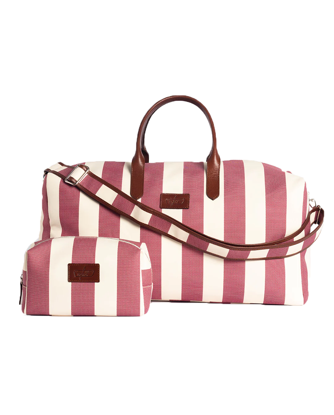 BOLSA + NECESER ALISA GRANATE/BLANCA