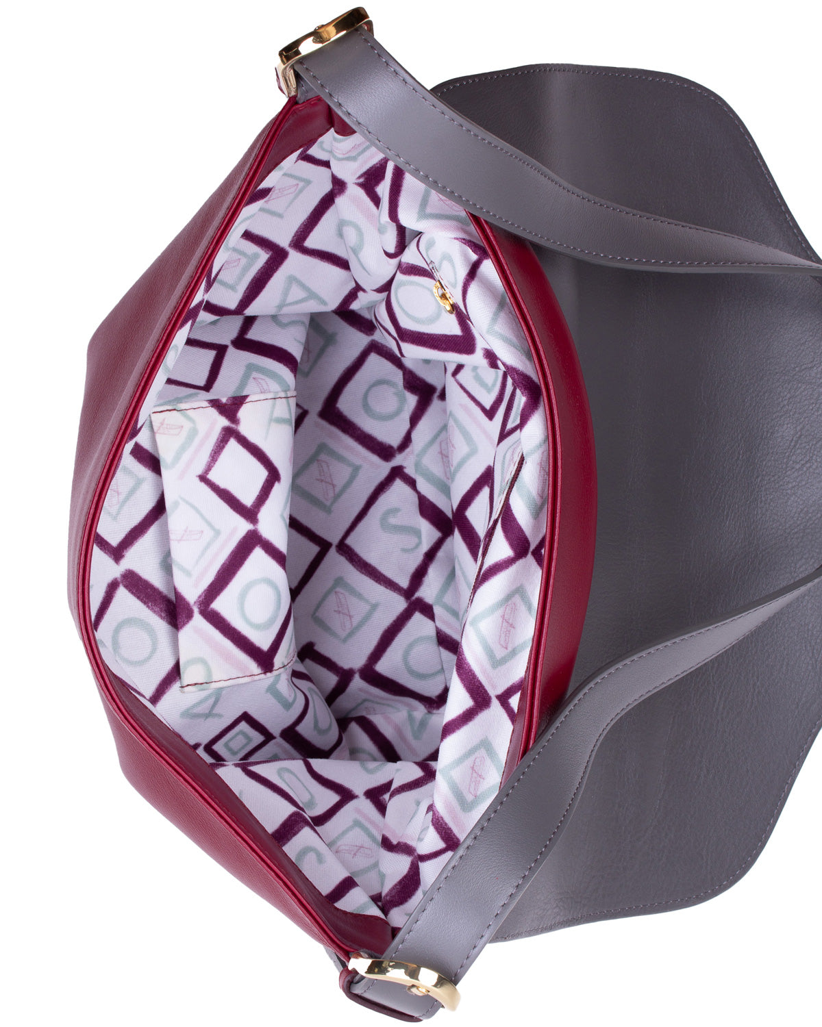 BOLSO FIRENZE GRIS/BURDEOS