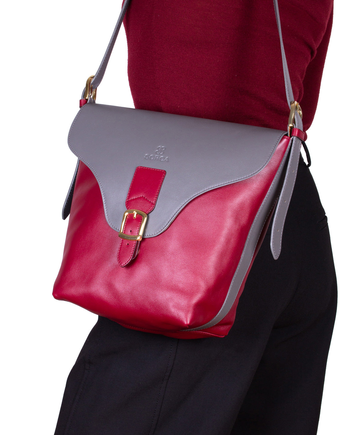 BOLSO FIRENZE GRIS/BURDEOS